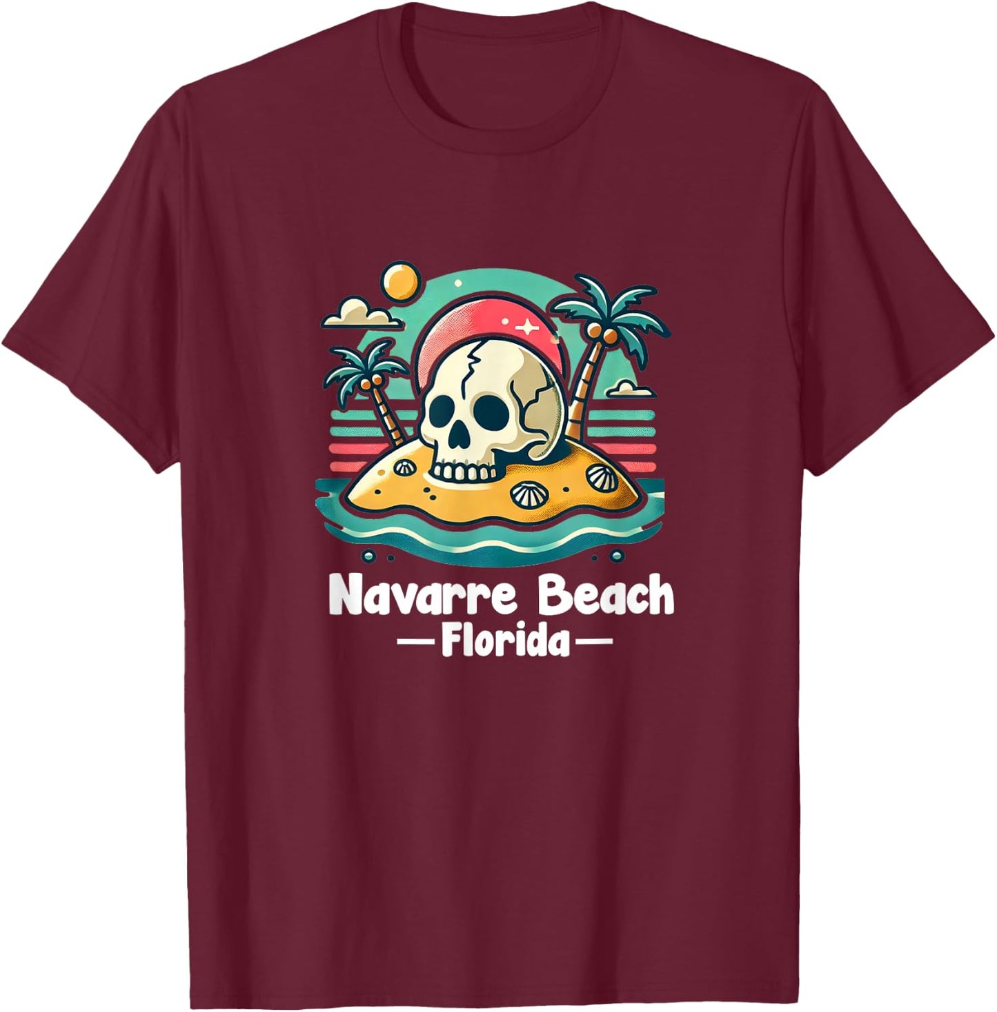 Navarre Beach Florida Souvenir Men Women Girl Boy T-Shirt - T-Shirt | Maroon