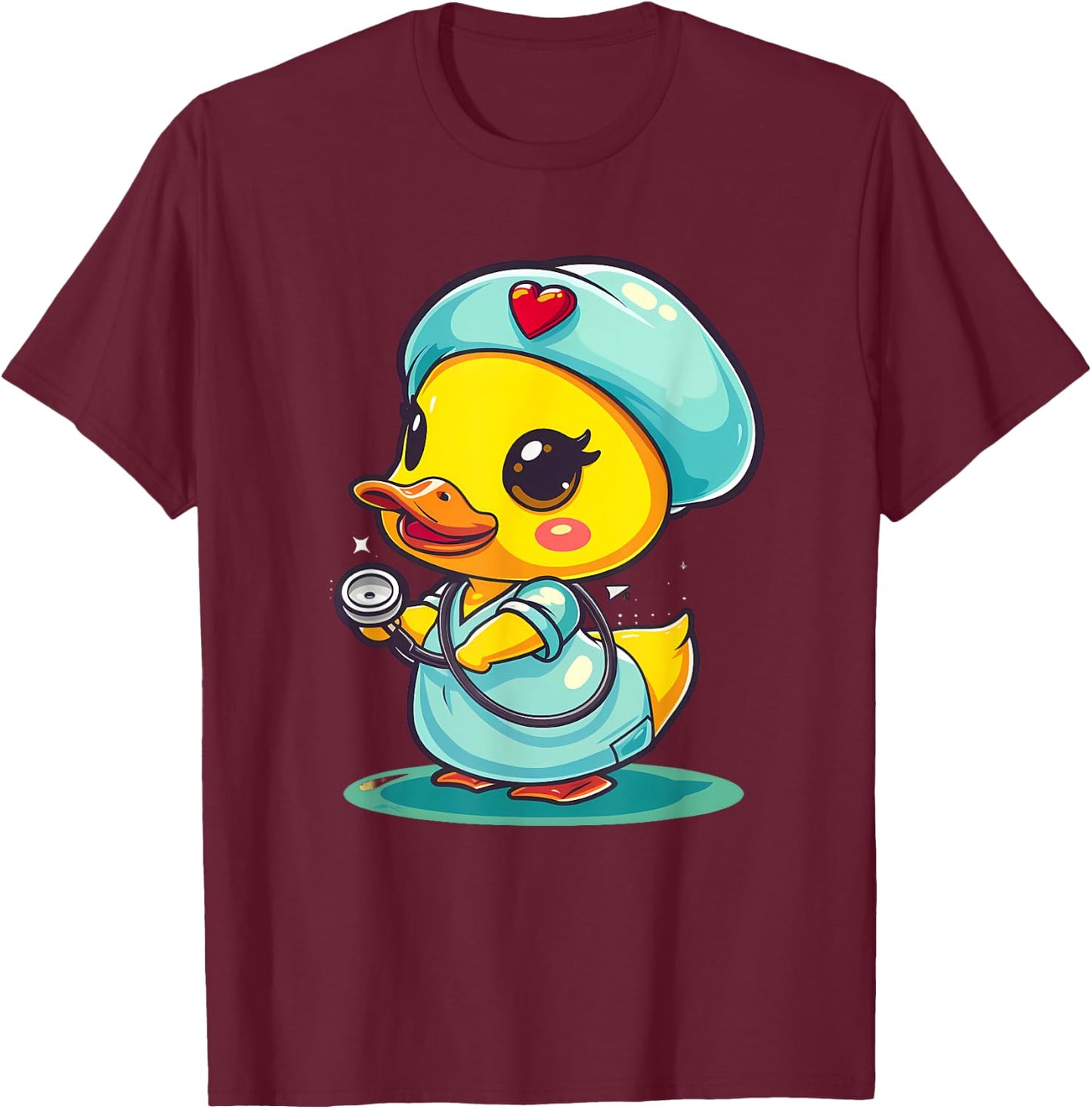 Rubber Duck Nurse Rubber Duck Doctor Healthcare Nursing T-Shirt - T-Shirt | Maroon