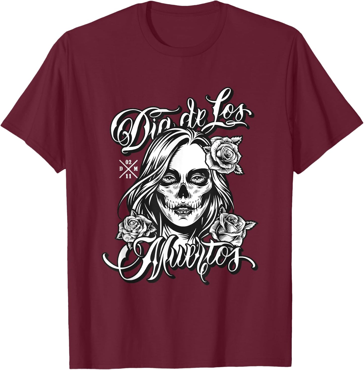 Tag der Toten I Día de los Muertos I La Catrina T-Shirt - T-Shirt | Maroon