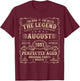 August 1951 73 Year Old Birthday Gifts 73rd Birthday T-Shirt - T-Shirt | Maroon