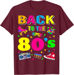 80s Retro Motto I Love 80's T-Shirt - T-Shirt | Maroon