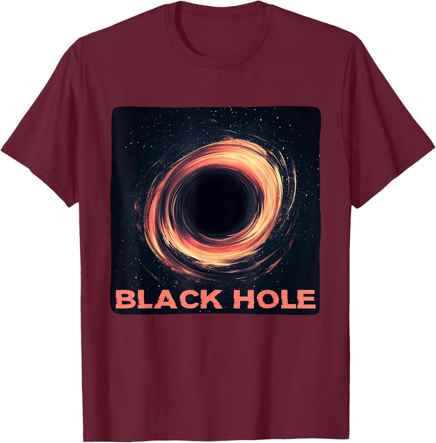 Cute Black Hole for Adults and Kids , Black, S T-Shirt - T-Shirt | Maroon