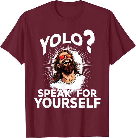 Jesus YOLO Meme Funny Christian Easter T-Shirt - T-Shirt | Maroon