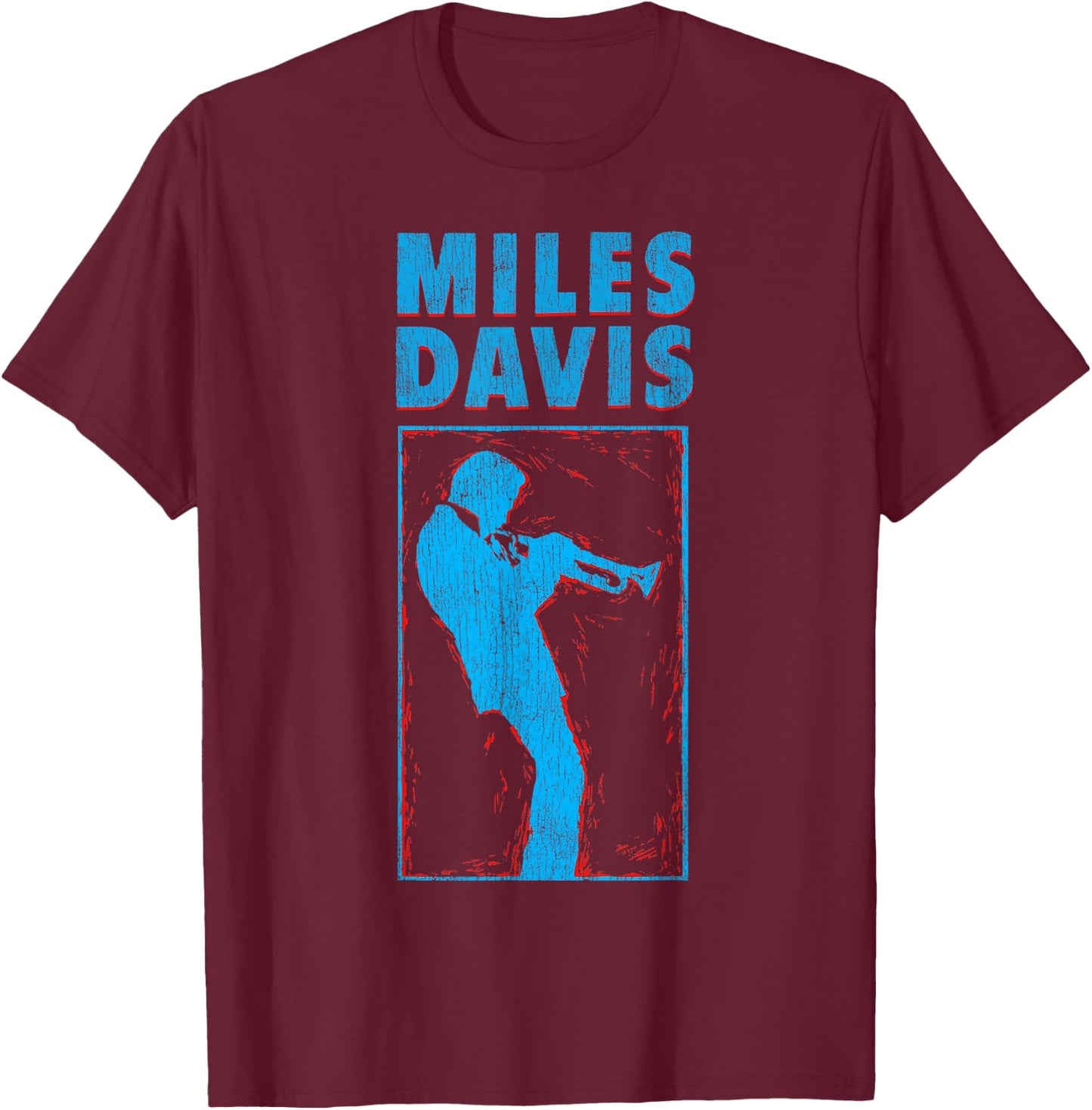 Official Miles Davis Jazz Icon Merch - Chronicle T-Shirt - T-Shirt | Maroon