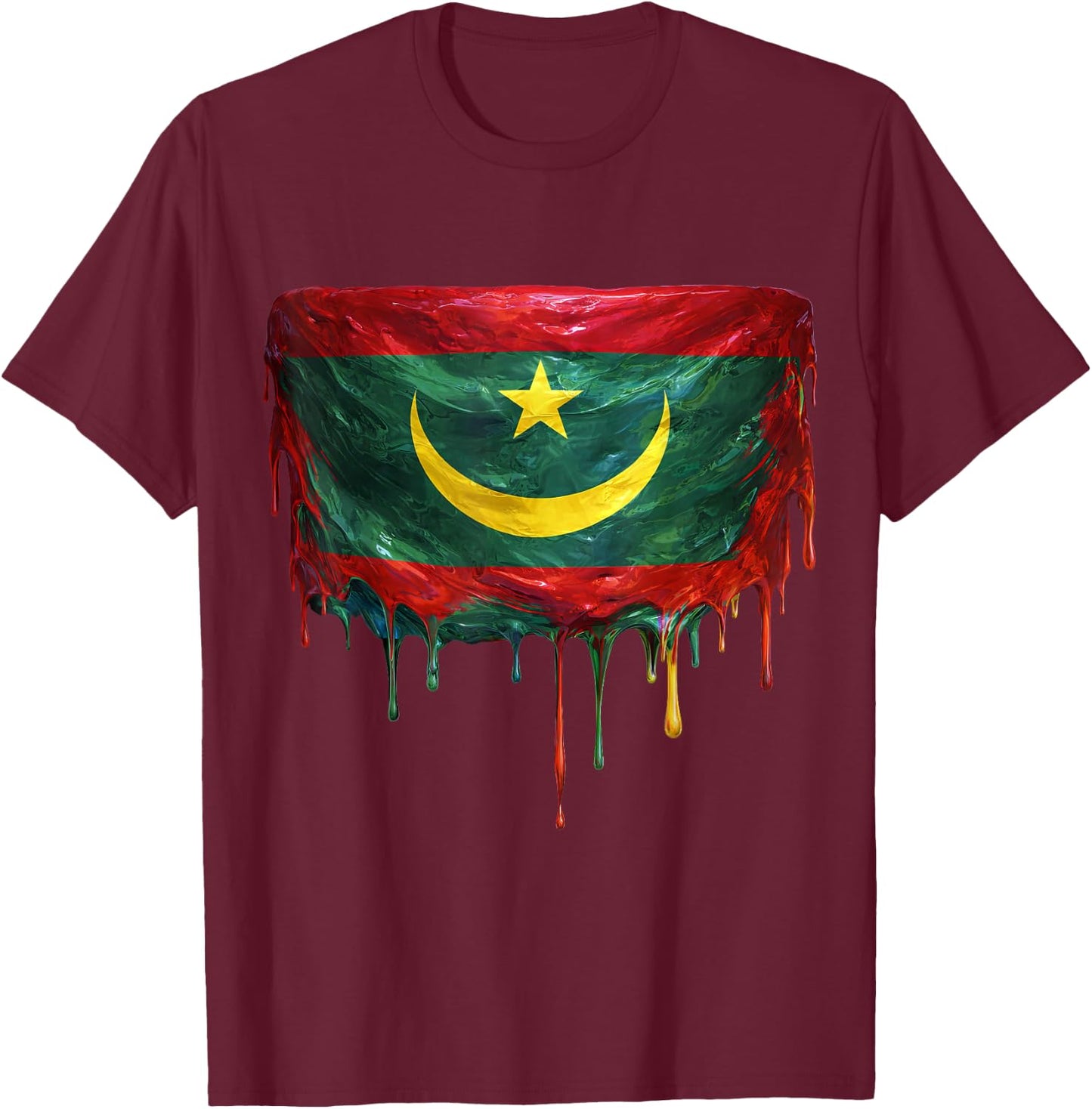 Drapeau de la Mauritanie T-Shirt - T-Shirt | Maroon