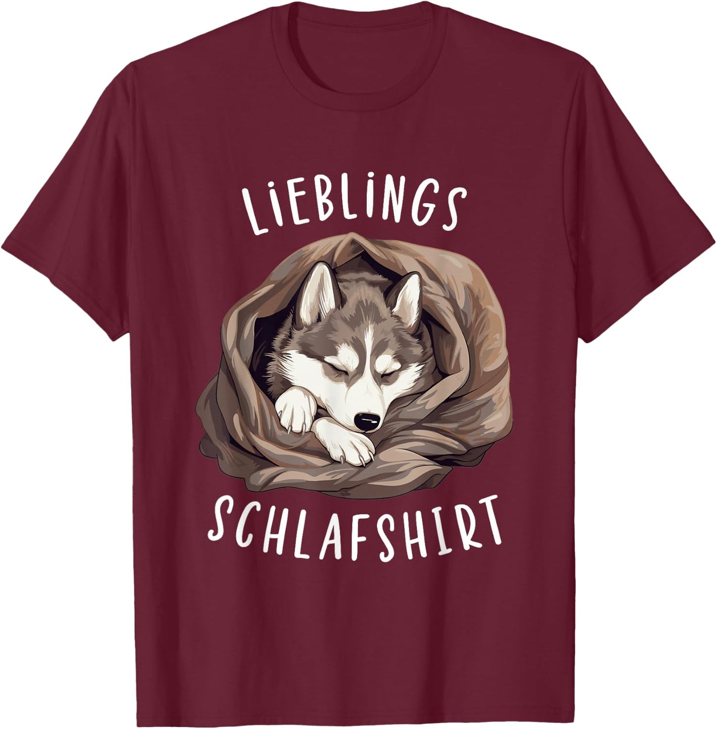 Hund Offizielles Lieblings Schlafshirt Sibirischer Husky T-Shirt - T-Shirt | Maroon