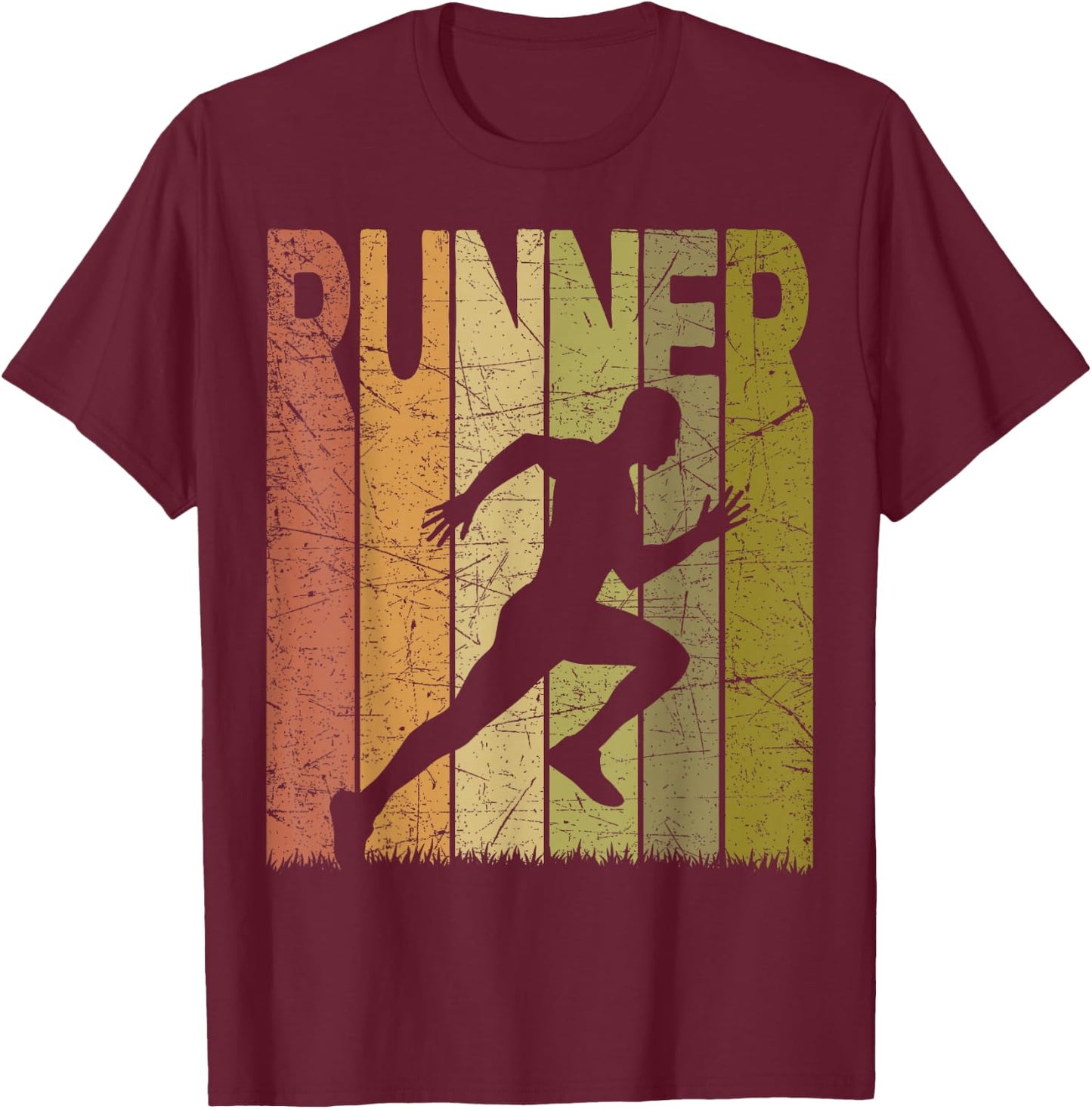 Runner Vintage Running Retro Jogger Running Lover T-Shirt - T-Shirt | Maroon