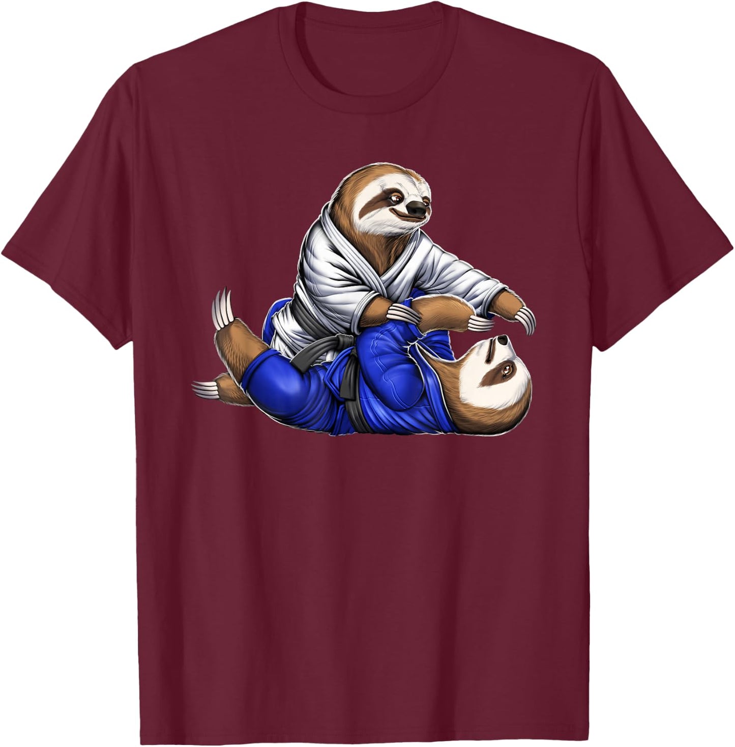 Sloth Brazilian Jiu Jitsu BJJ Grappling Judo Martial Arts T-Shirt - T-Shirt | Maroon