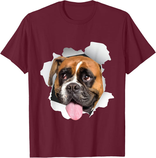 Sneaking Boxer Dog - Animal Breeder Puppy Veterinarian T-Shirt - T-Shirt | Maroon