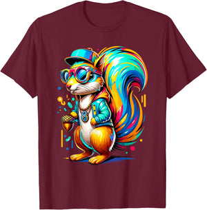 Urban Graffiti Squirrel Lover Stuff Street Art Squirrel T-Shirt - T-Shirt | Maroon