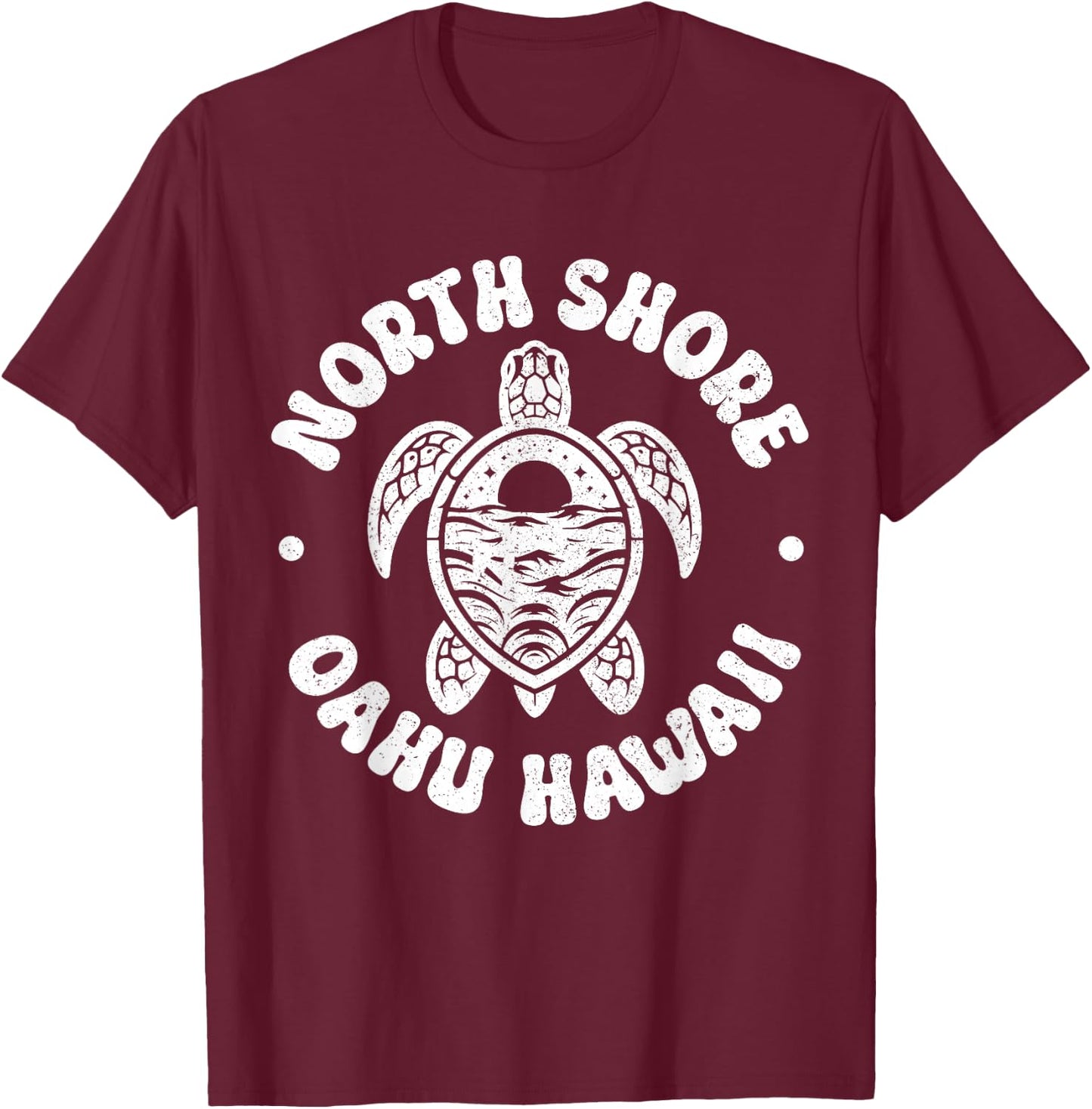 North Shore Oahu Hawaii Surf Sea Turtle Pride Beach Surfer T-Shirt - T-Shirt | Maroon