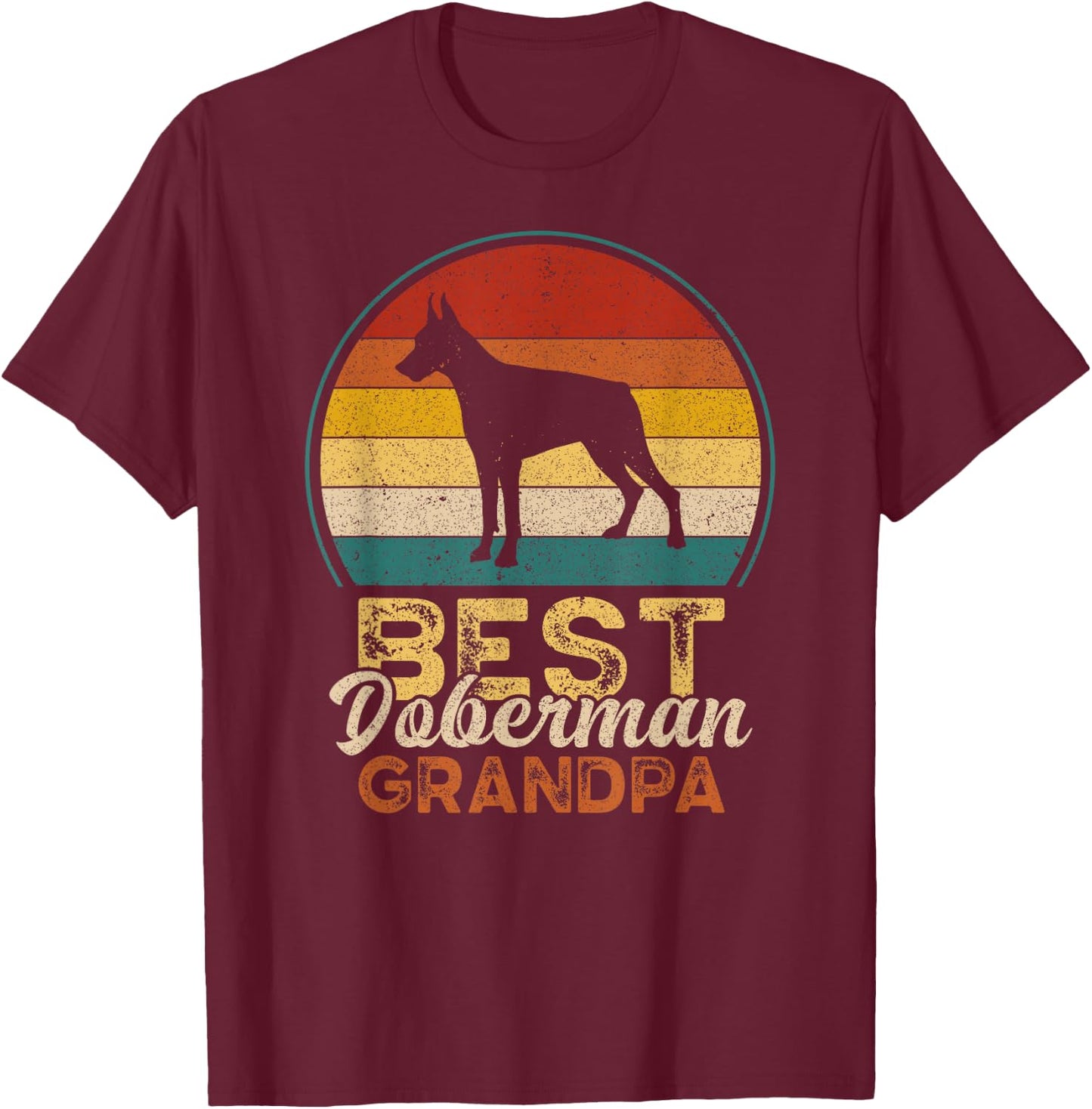 Best Doberman Grandpa, Father's Day, Grandfather T-Shirt - T-Shirt | Maroon