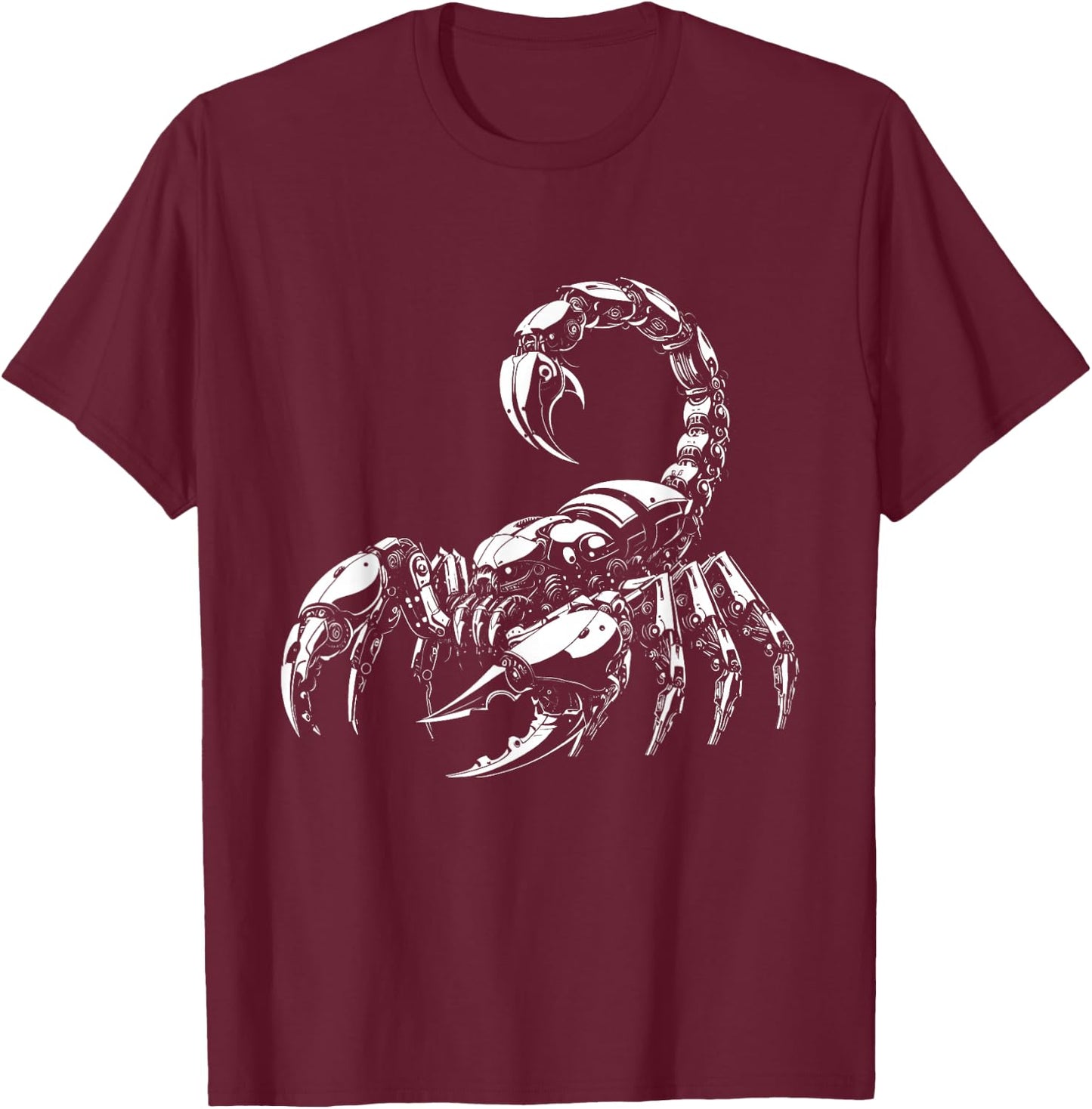 Scorpion Vinegaroon Robotics Mechacnial Sci-Fi Cyberpunk T-Shirt - T-Shirt | Maroon