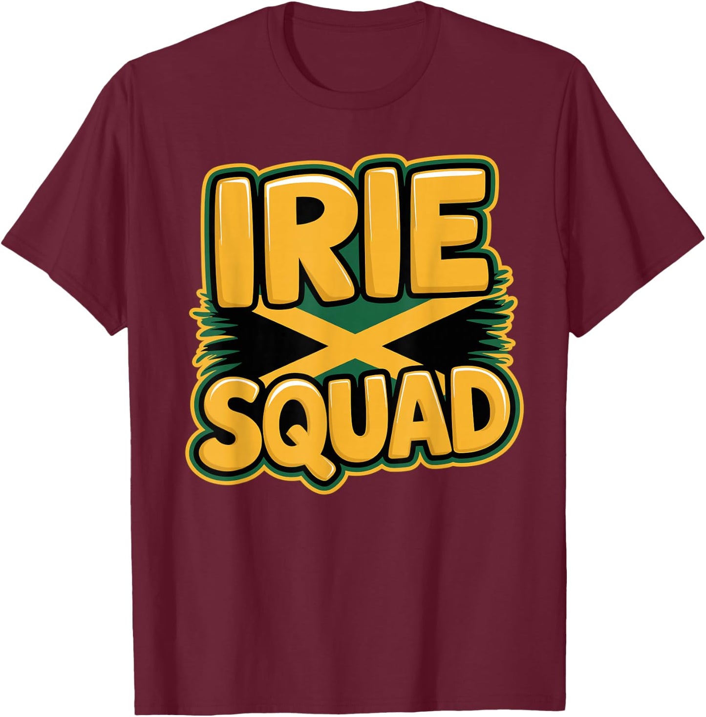 Irie Squad | Product for Jamaican Slang Products Jamaica T-Shirt - T-Shirt | Maroon