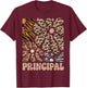 Principal Safari Animals Floral Boho Leopard T-Shirt - T-Shirt | Maroon