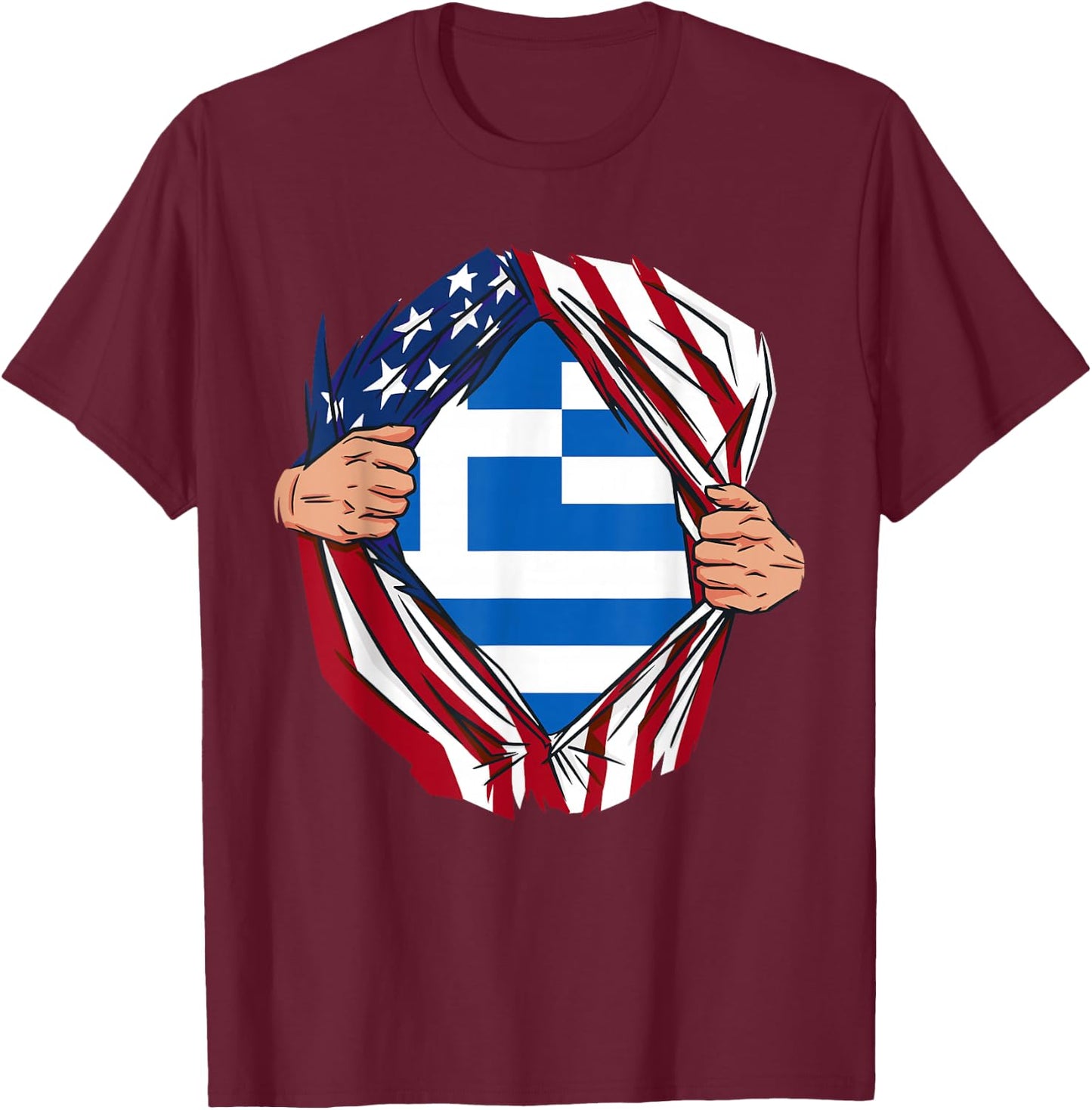 USA American Grown Greek Roots T-Shirt - T-Shirt | Maroon