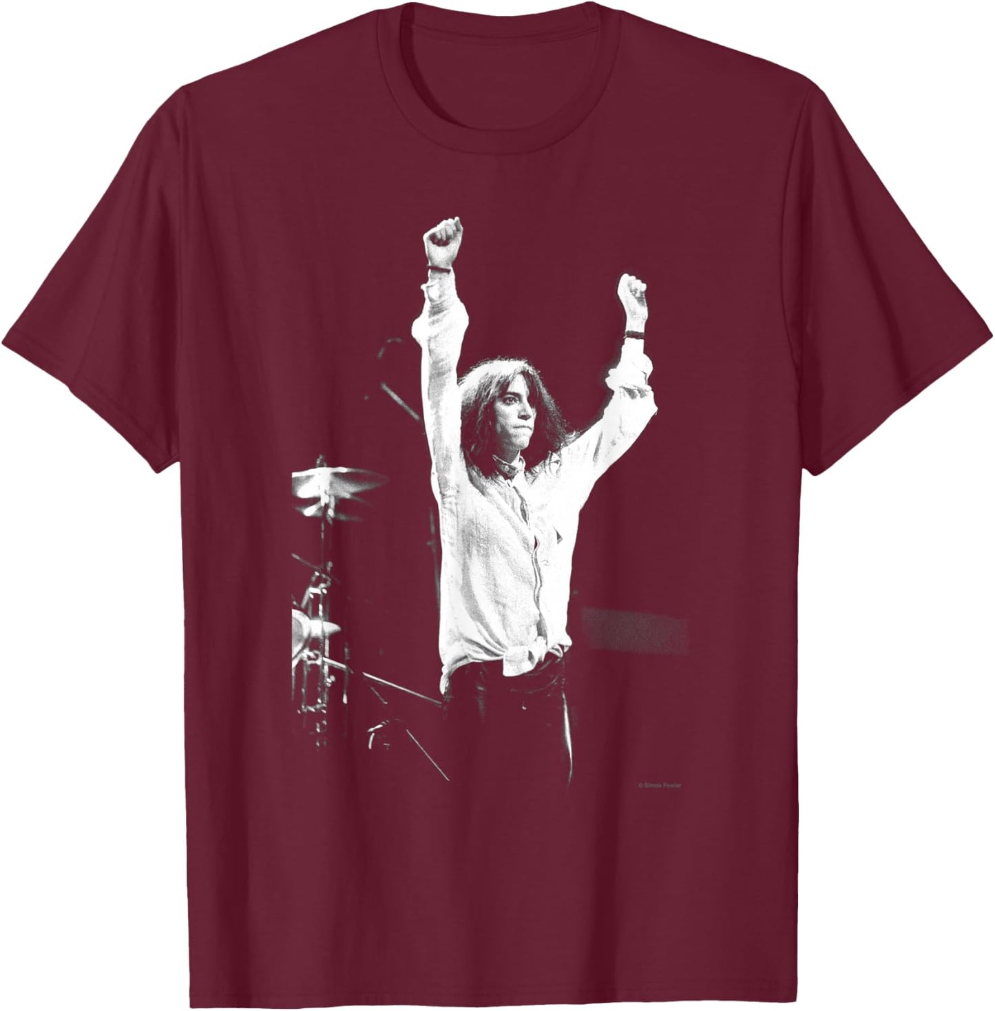 Singer Pattie Smith Live On Stage by Simon Fowler , Black, S T-Shirt - T-Shirt | Maroon
