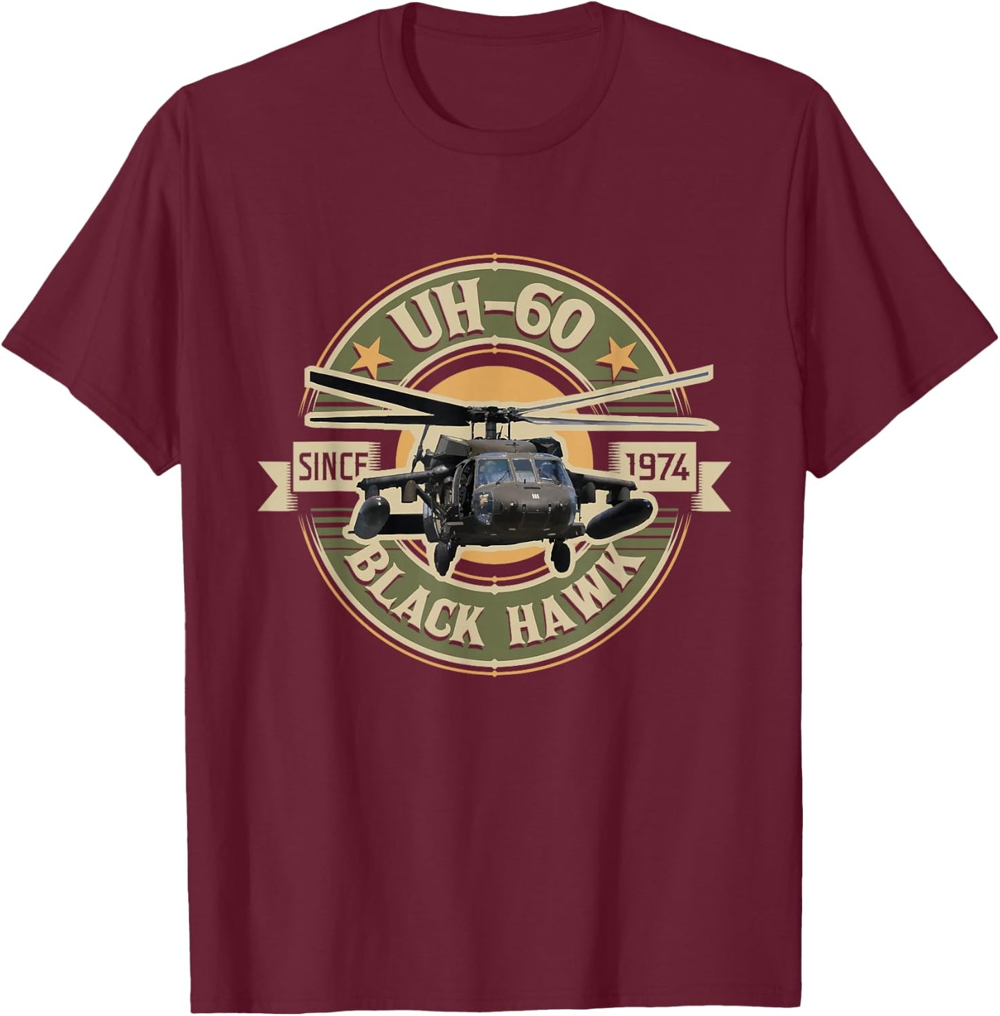 UH-60 Blackhawk - Assault Helicopter Pilot Aviation T-Shirt - T-Shirt | Maroon