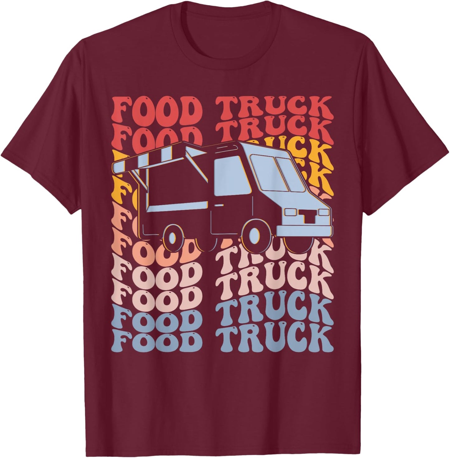 Food Truck Groovy T-Shirt - T-Shirt | Maroon