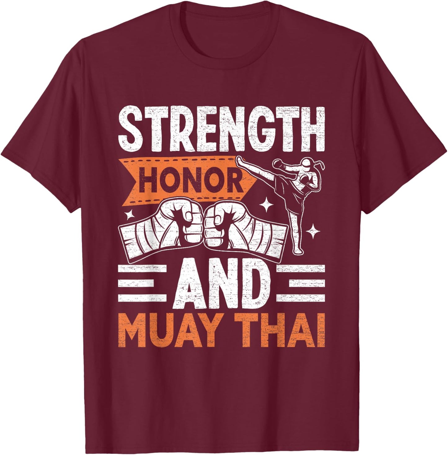 Strength Honor and Muay Thai T-Shirt - T-Shirt | Maroon