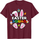 Easter Egg Hunting Squad Cute Bunny Rabbit T-Shirt - T-Shirt | Maroon