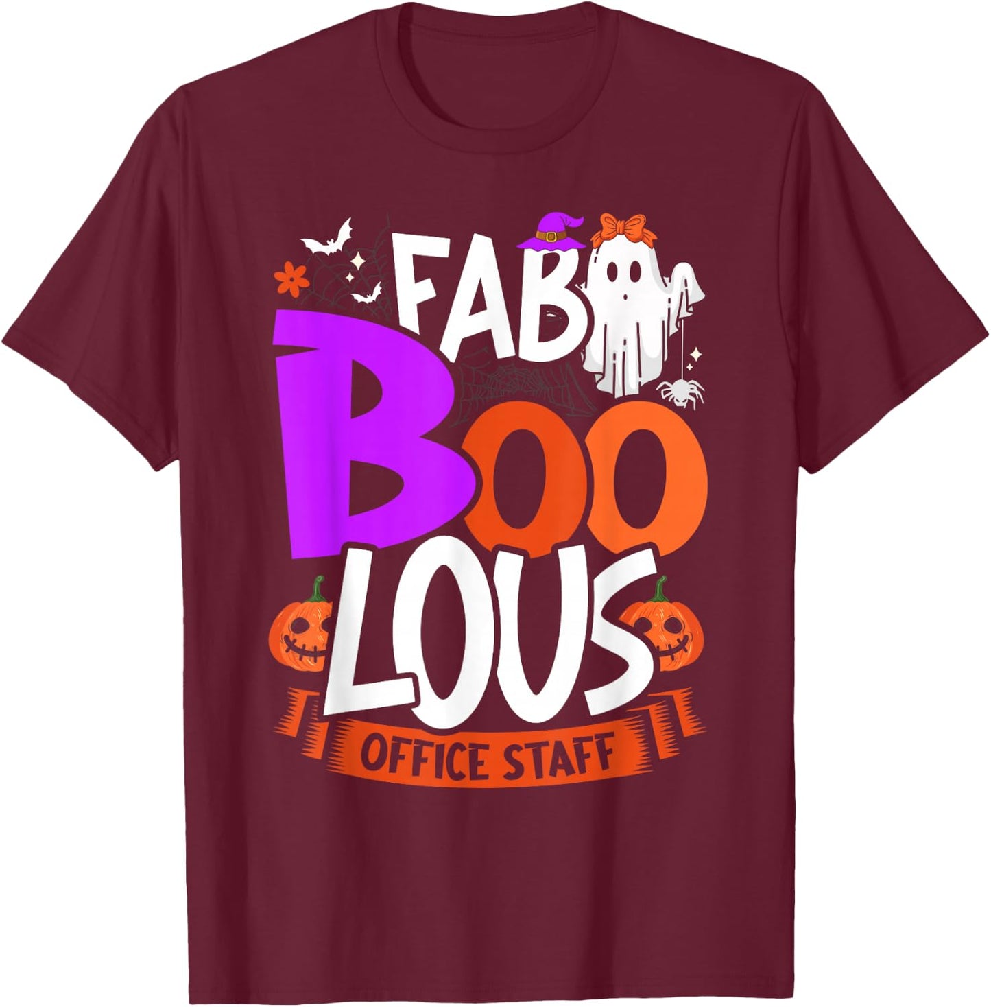 Fab Boo Lous Office Staff Funny Halloween Costume T-Shirt - T-Shirt | Maroon