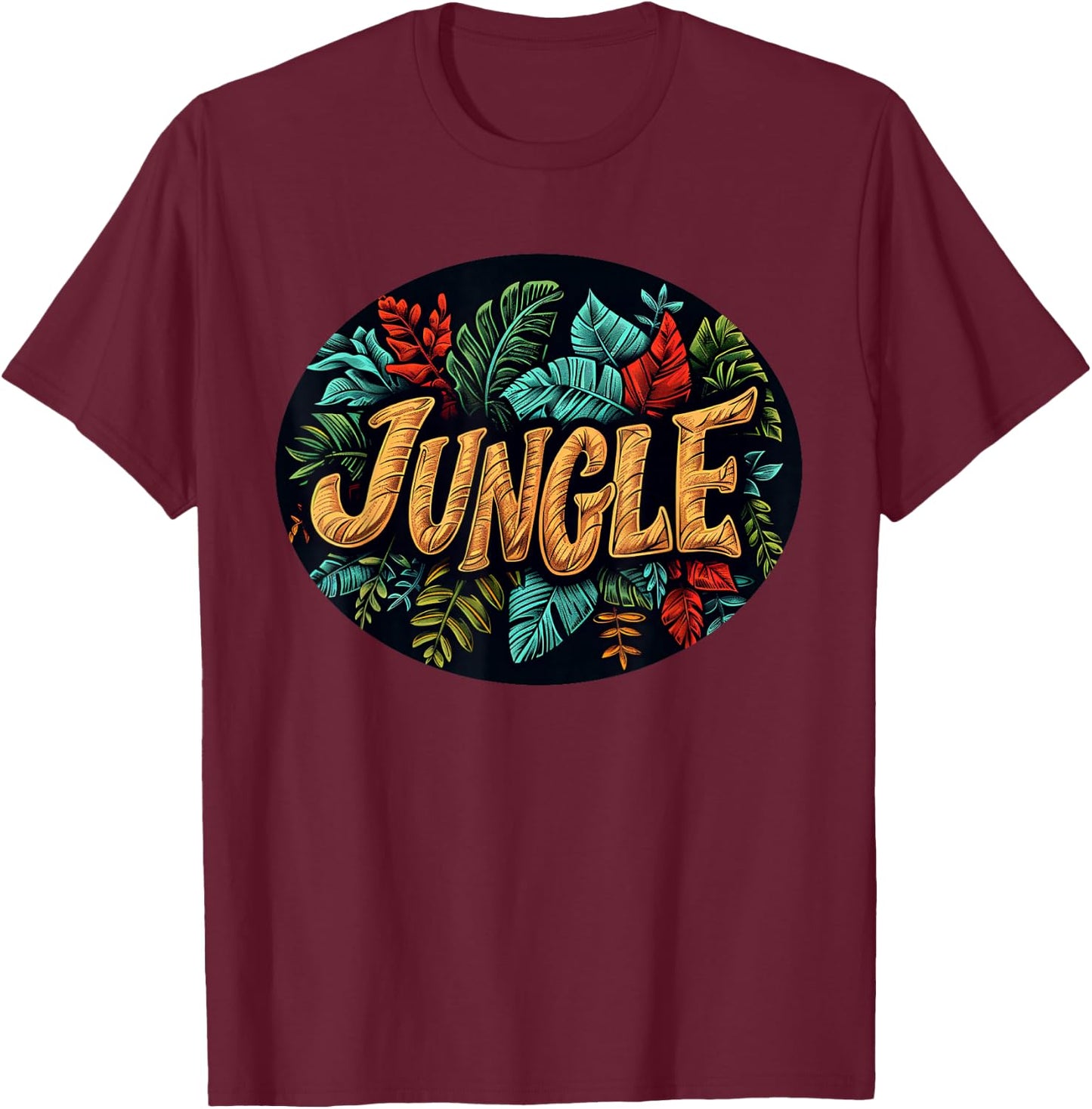 Amazing Jungle Graphic for a Unique Style T-Shirt - T-Shirt | Maroon