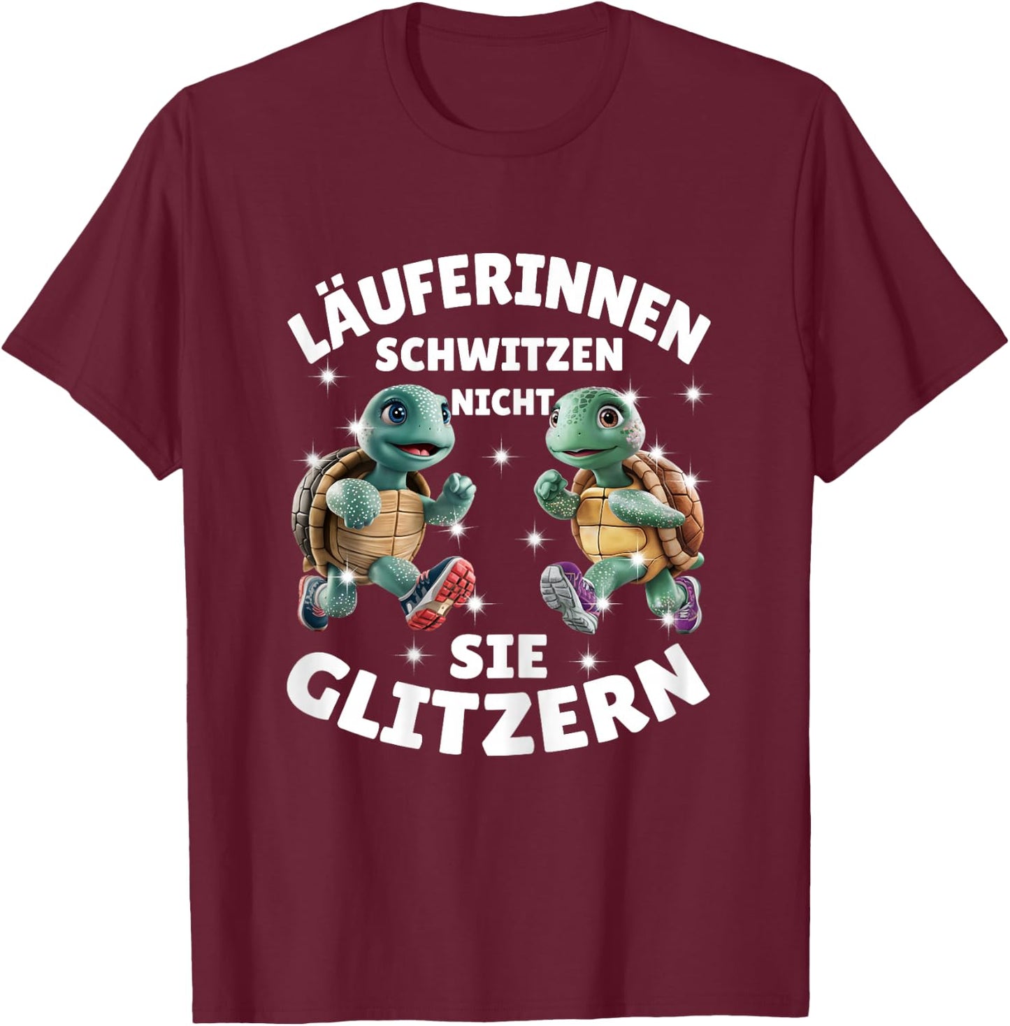 Laufen Joggen Lustig Läuferin Spruch Schildkröten Fitness T-Shirt - T-Shirt | Maroon