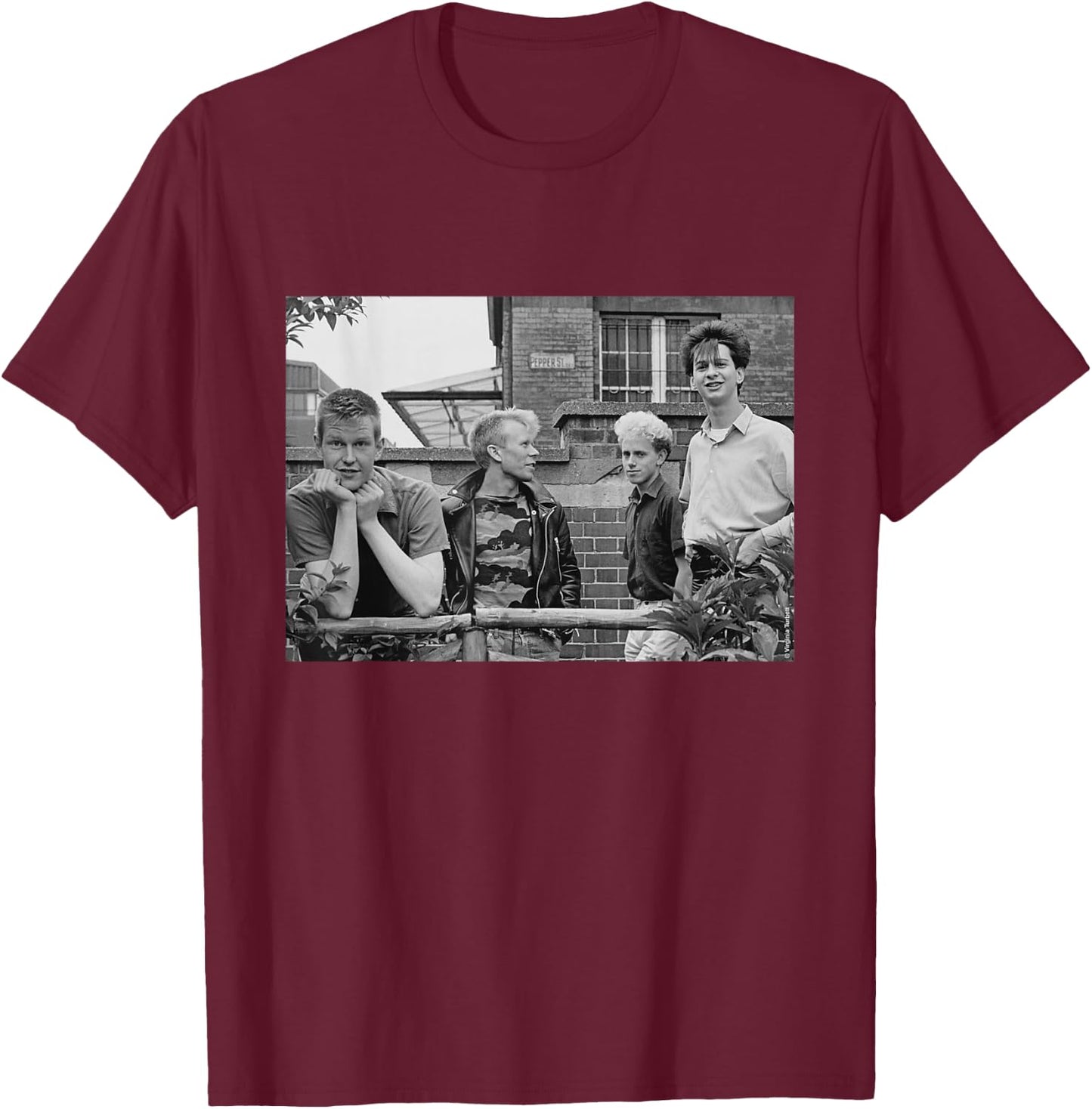 David Gahan by Depeche Mode Live 1981 by Virginia Turbett T-Shirt - T-Shirt | Maroon