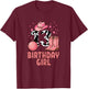 13th Birthday Cow Pattern Cowgirl 13 Year Old Bday Girls T-Shirt - T-Shirt | Maroon