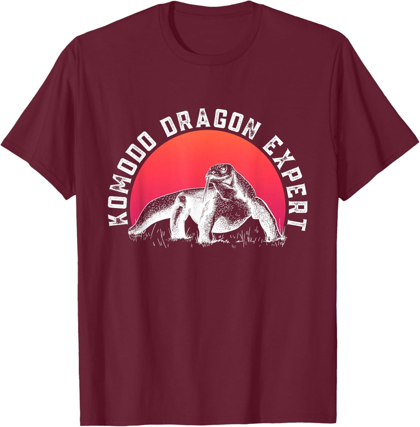 Komodo Dragon Expert - Funny Komodo Dragon T-Shirt - T-Shirt | Maroon
