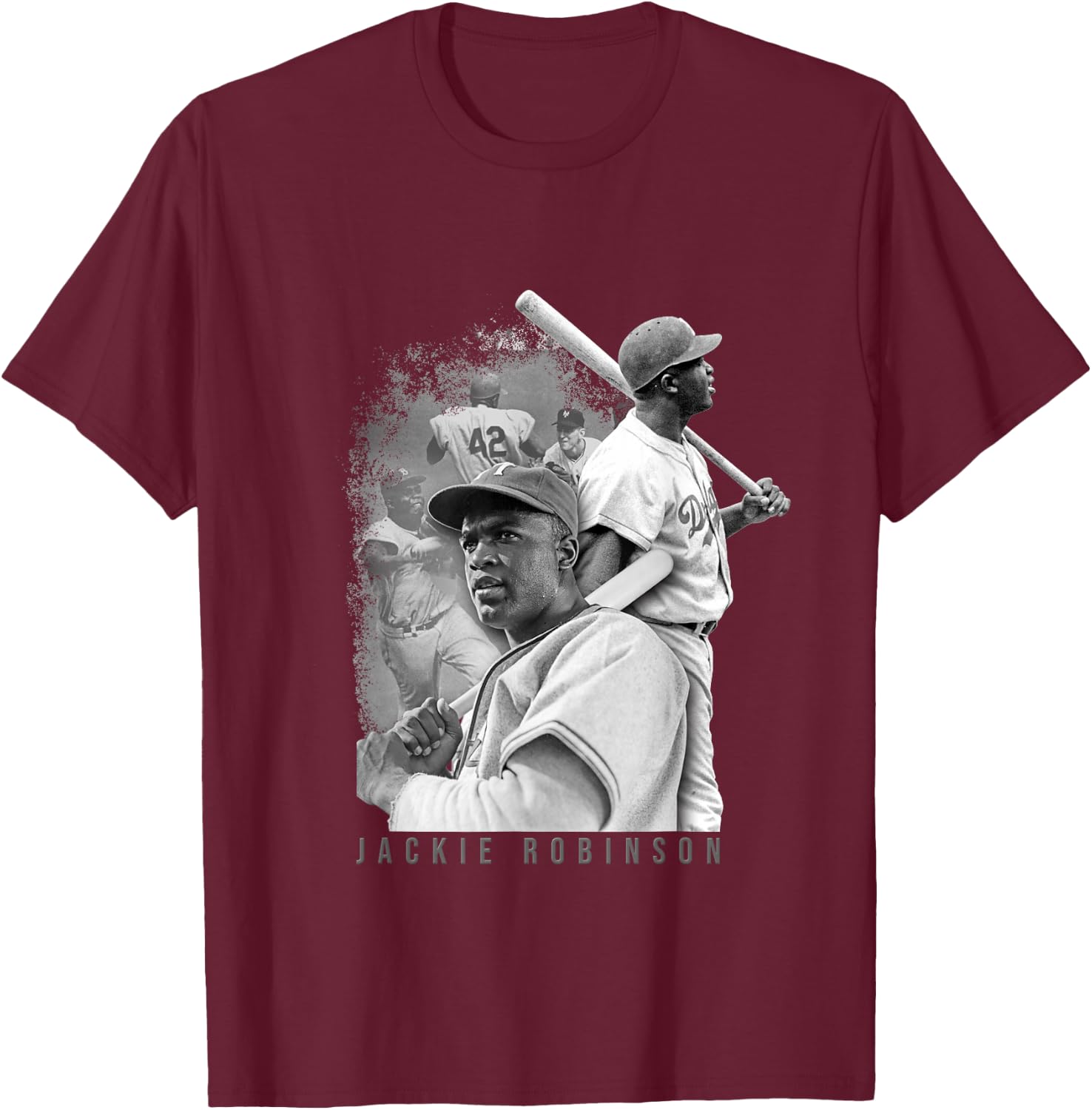 Baseball Jackie Robinson 001 , Black, S T-Shirt - T-Shirt | Maroon
