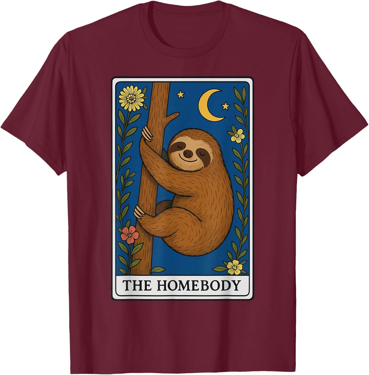 The Homebody Tarot Card T-Shirt - T-Shirt | Maroon