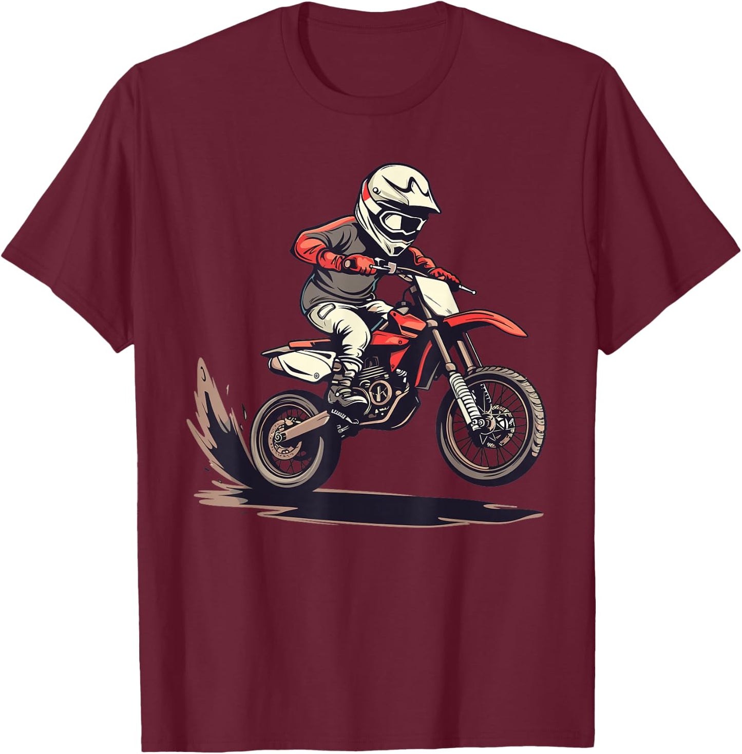 Motocross and Dirt Bike , black T-Shirt - T-Shirt | Maroon