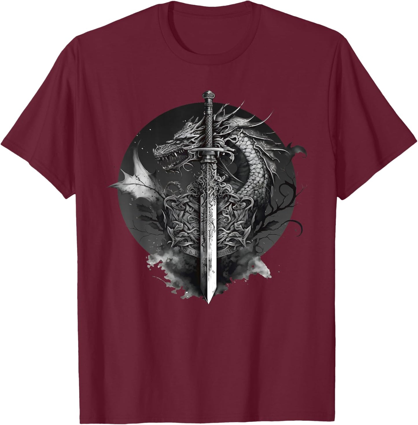 Dragon Sword Medieval Ren Faire Renaissance Faire T-Shirt - T-Shirt | Maroon