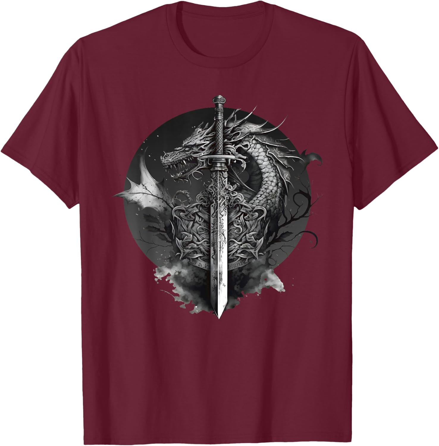 Dragon Sword Medieval Ren Faire Renaissance Faire T-Shirt - T-Shirt | Maroon