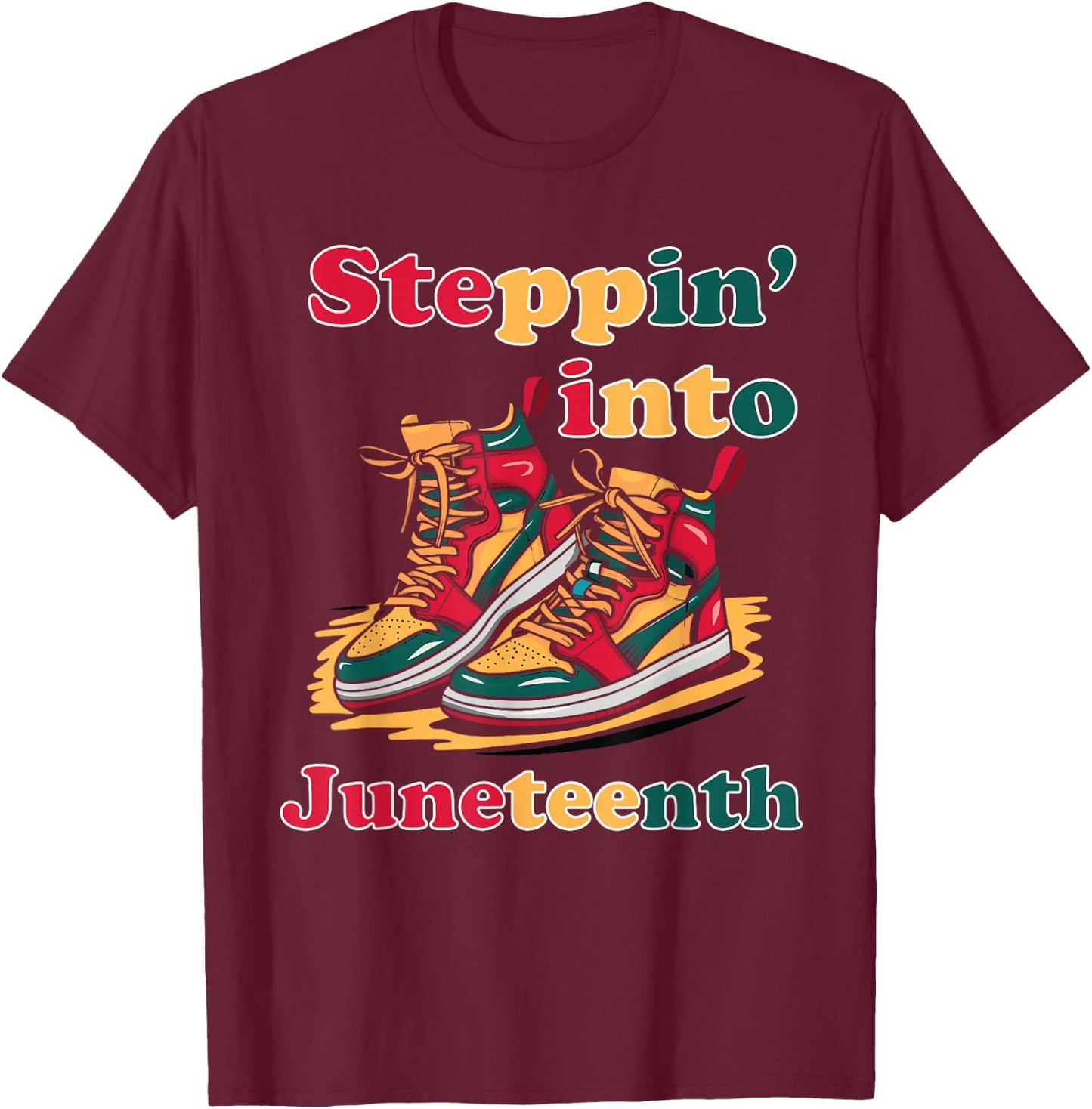 stepping into Juneteenth 1865 for black African American T-Shirt - T-Shirt | Maroon
