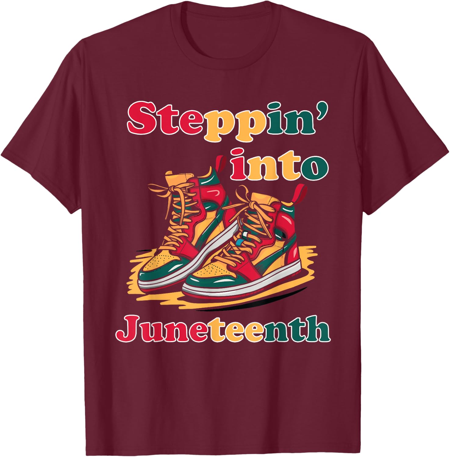 stepping into Juneteenth 1865 for black African American T-Shirt - T-Shirt | Maroon