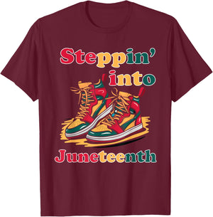 stepping into Juneteenth 1865 for black African American T-Shirt - T-Shirt | Maroon
