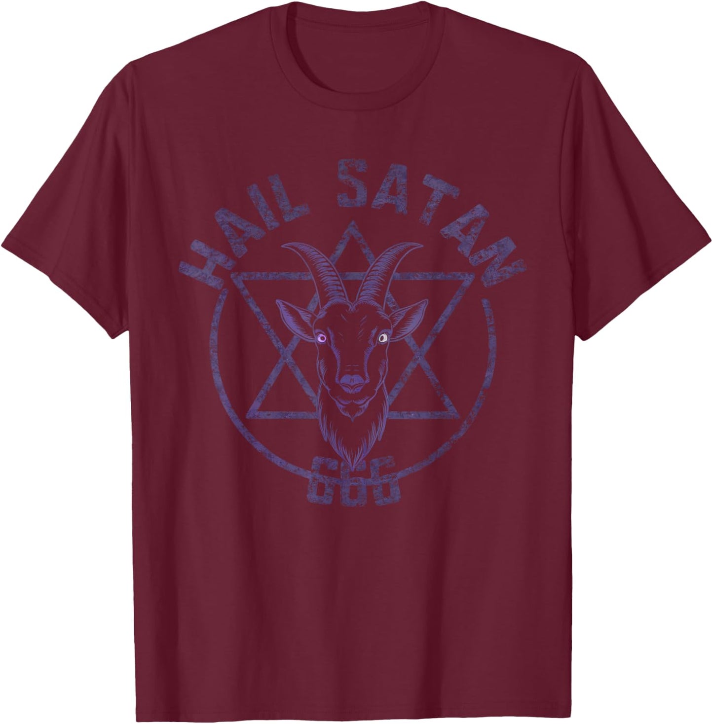 Hail Satan Satanism Satanic Occultism T-Shirt - T-Shirt | Maroon