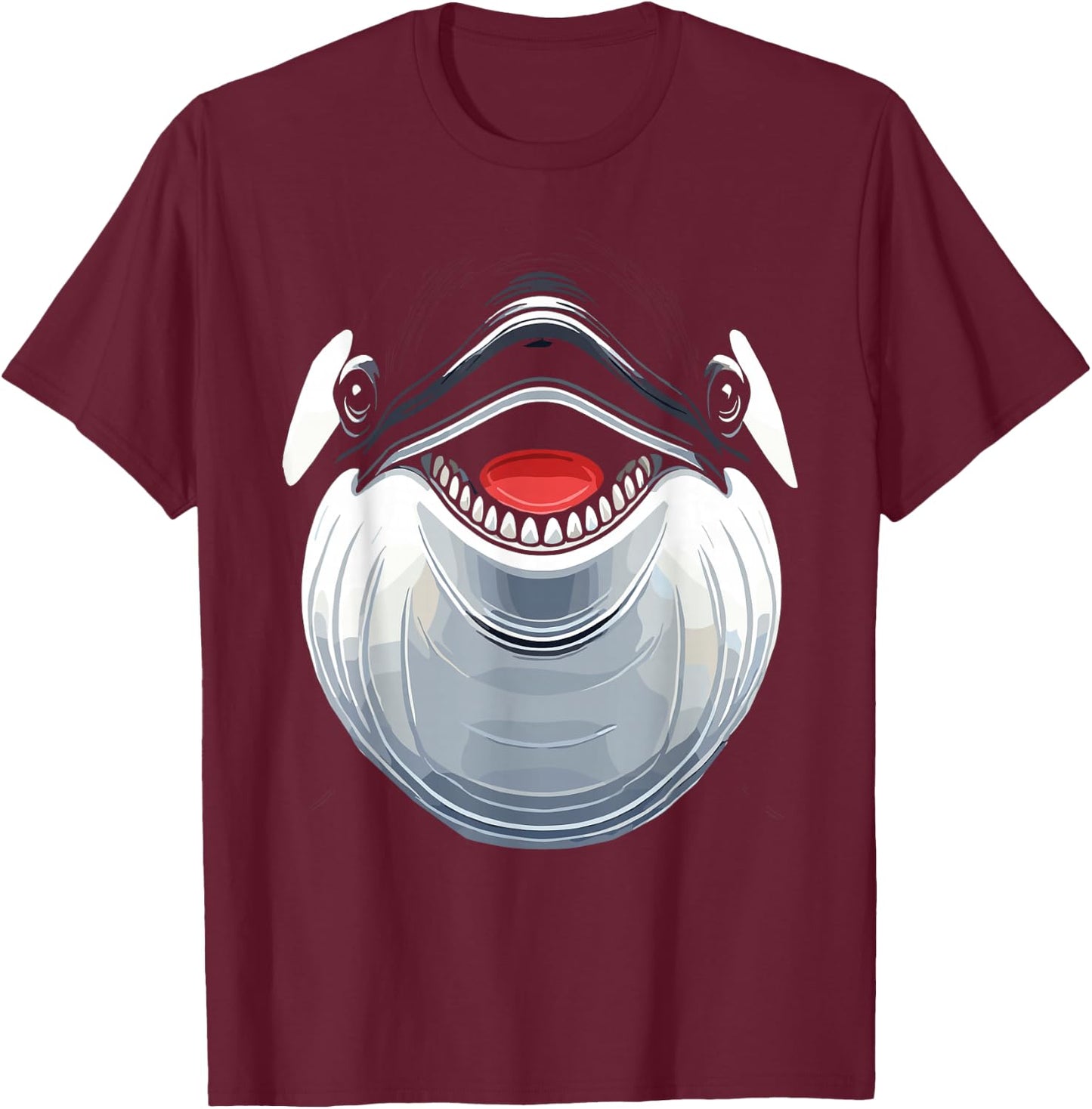 Funny Orca Whale Costume, Funny Orca Whale Face Costume , black T-Shirt - T-Shirt | Maroon