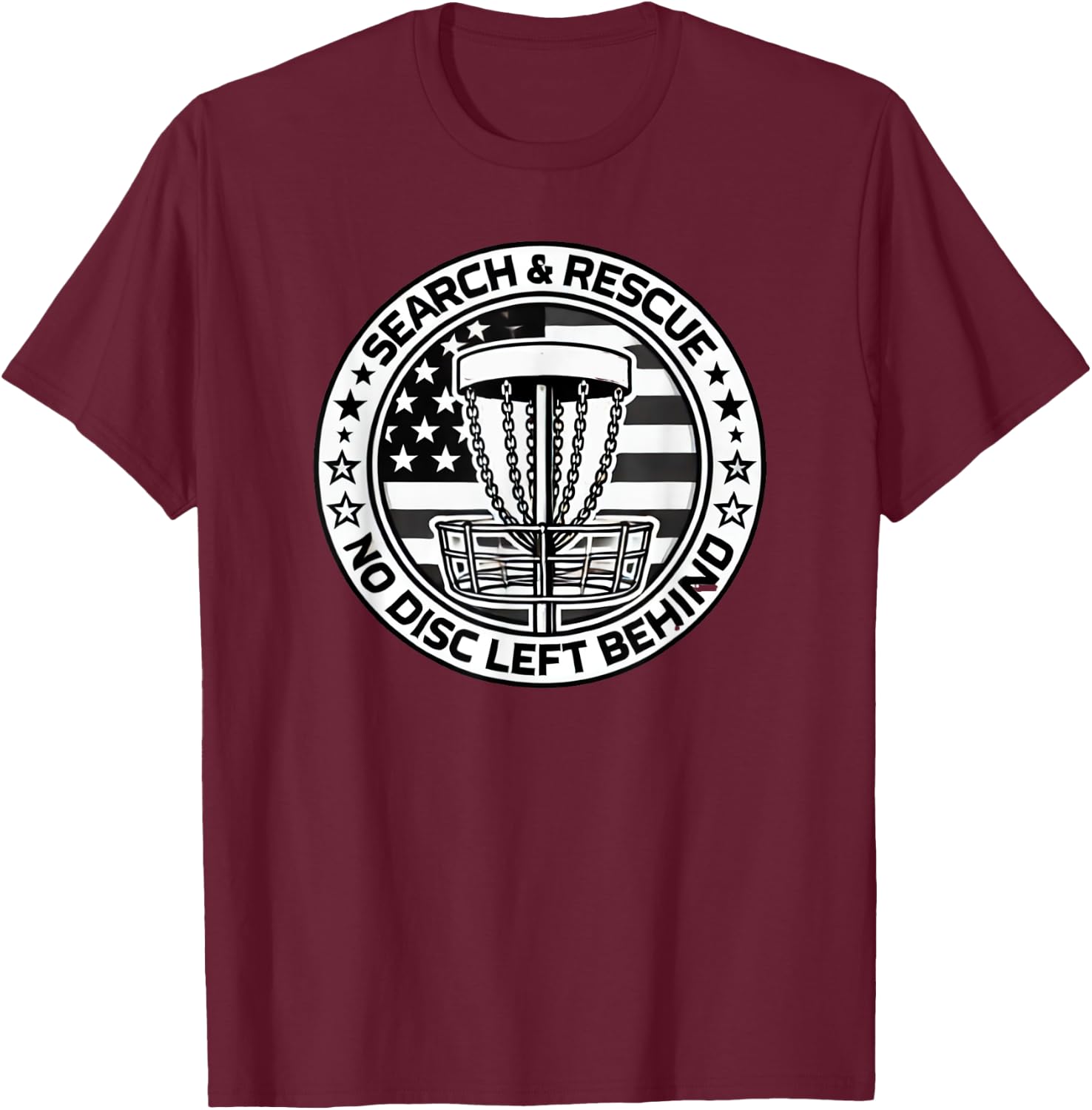 Search & Rescue - No Disc Left Behind T-Shirt - T-Shirt | Maroon