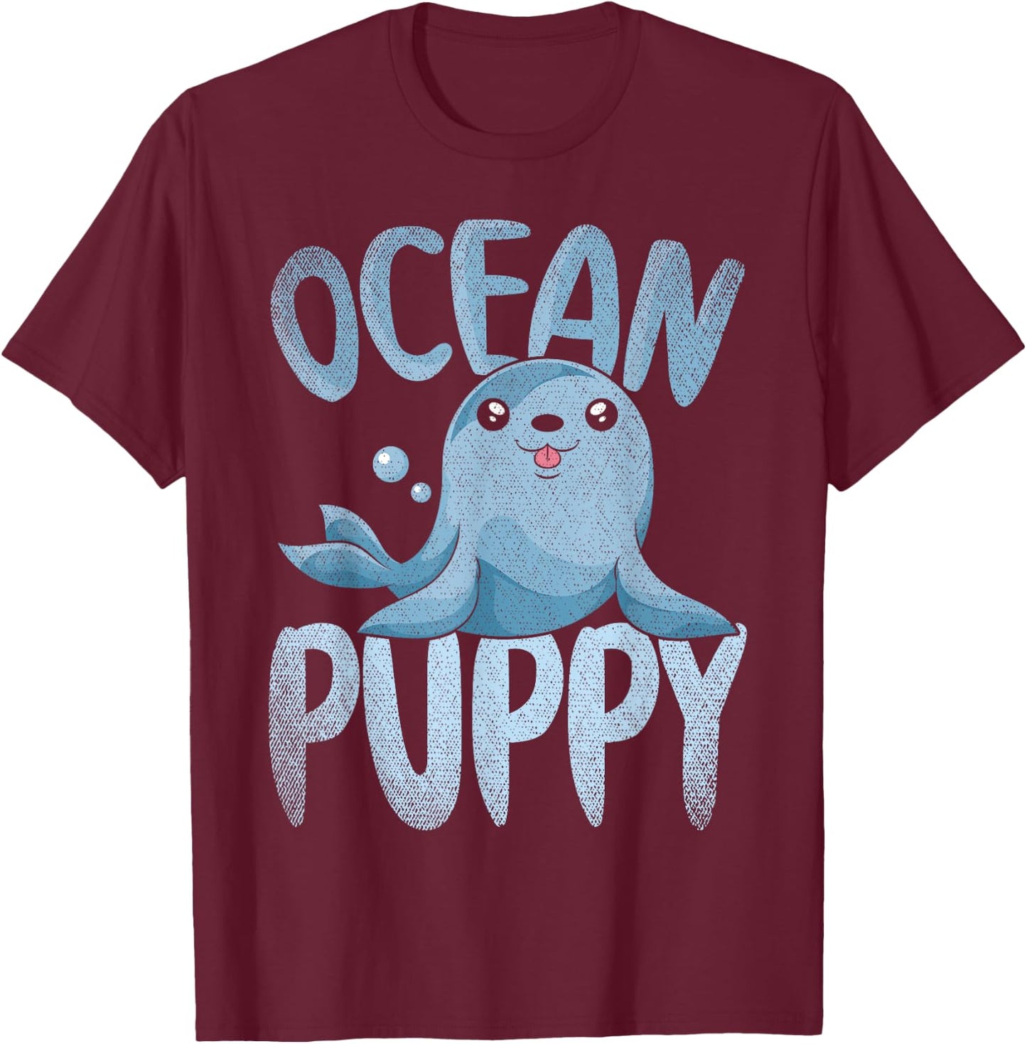 Ocean Puppy Seal Lover Zoo Animal Cute Sea Lion T-Shirt - T-Shirt | Maroon