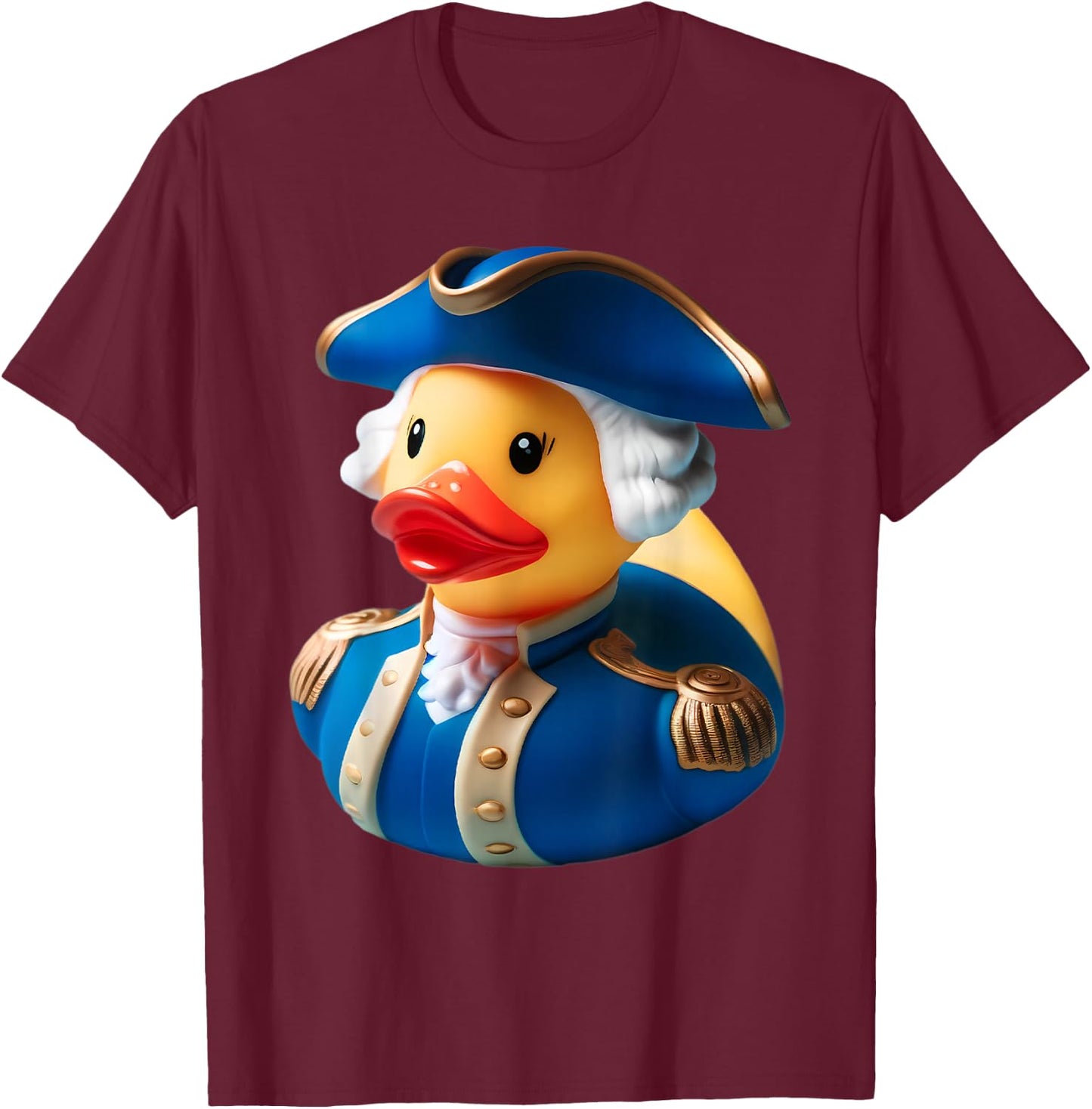 Rubber Duck George Washington President 4th of July T-Shirt - T-Shirt | Maroon