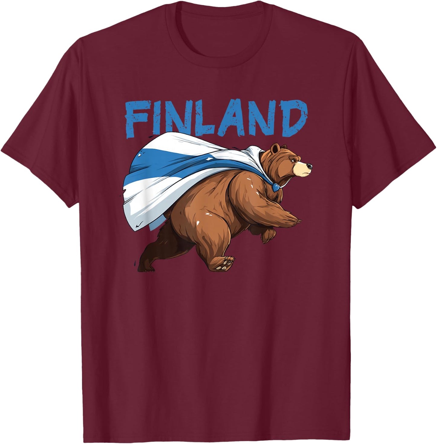 Amazing Finland Bear Look for Finnish Animals and Nature T-Shirt - T-Shirt | Maroon