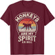 Retro Monkeys Are My Spirit Animal Monkey Lover T-Shirt - T-Shirt | Maroon