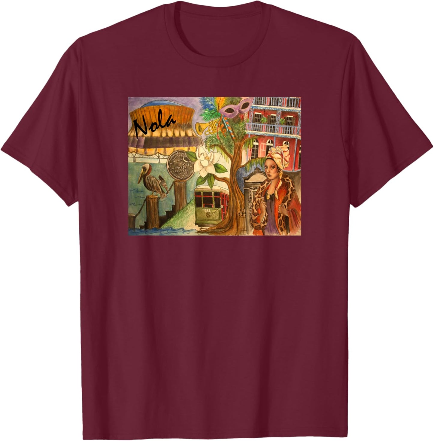 New Orleans t shirt - French Quarter and More T-Shirt - T-Shirt | Maroon