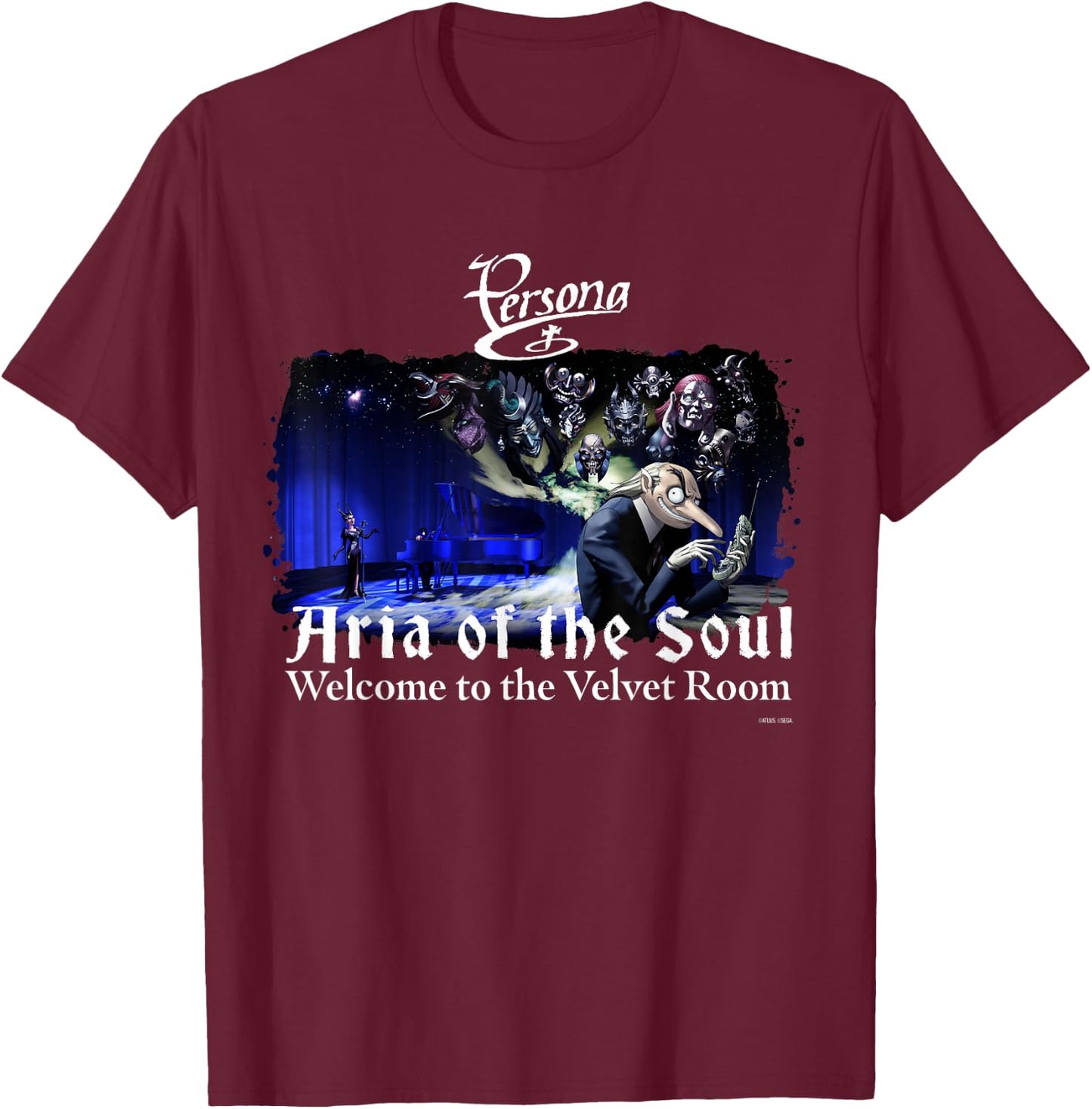 ATLUS Revelations: Persona Welcome to the Velvet Room T-Shirt - T-Shirt | Maroon