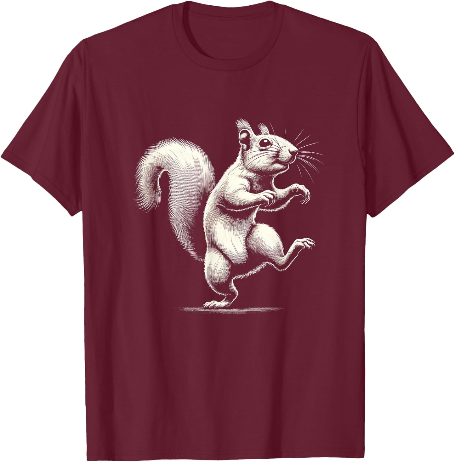 Dancing Squirrel Funny Graphic Design T-Shirt - T-Shirt | Maroon