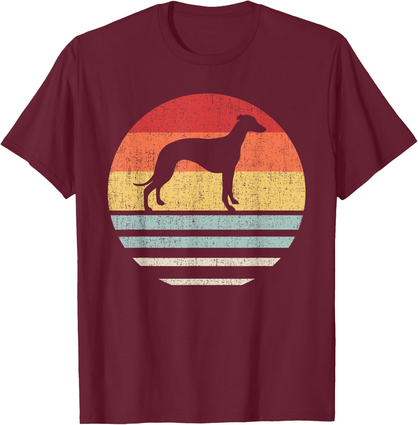 Vintage Retro Whippet Dog Mom Dad Gifts Cute Dog Lover Owner T-Shirt - T-Shirt | Maroon